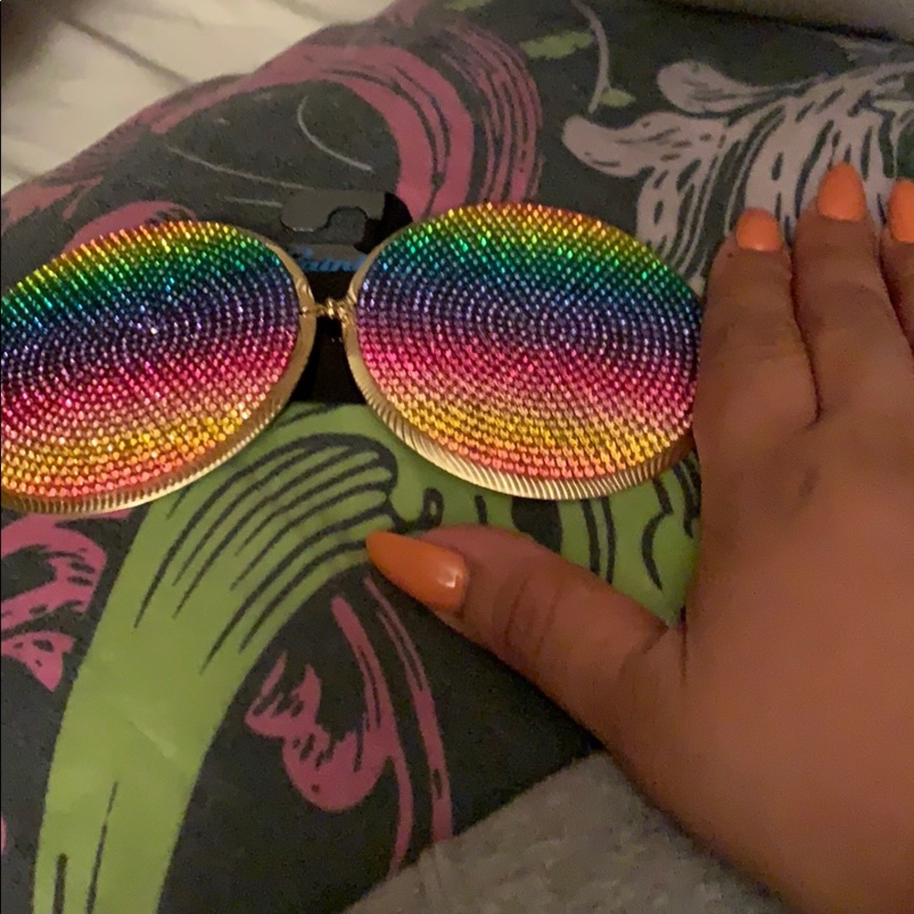 Big Rainbow Disco Earrings